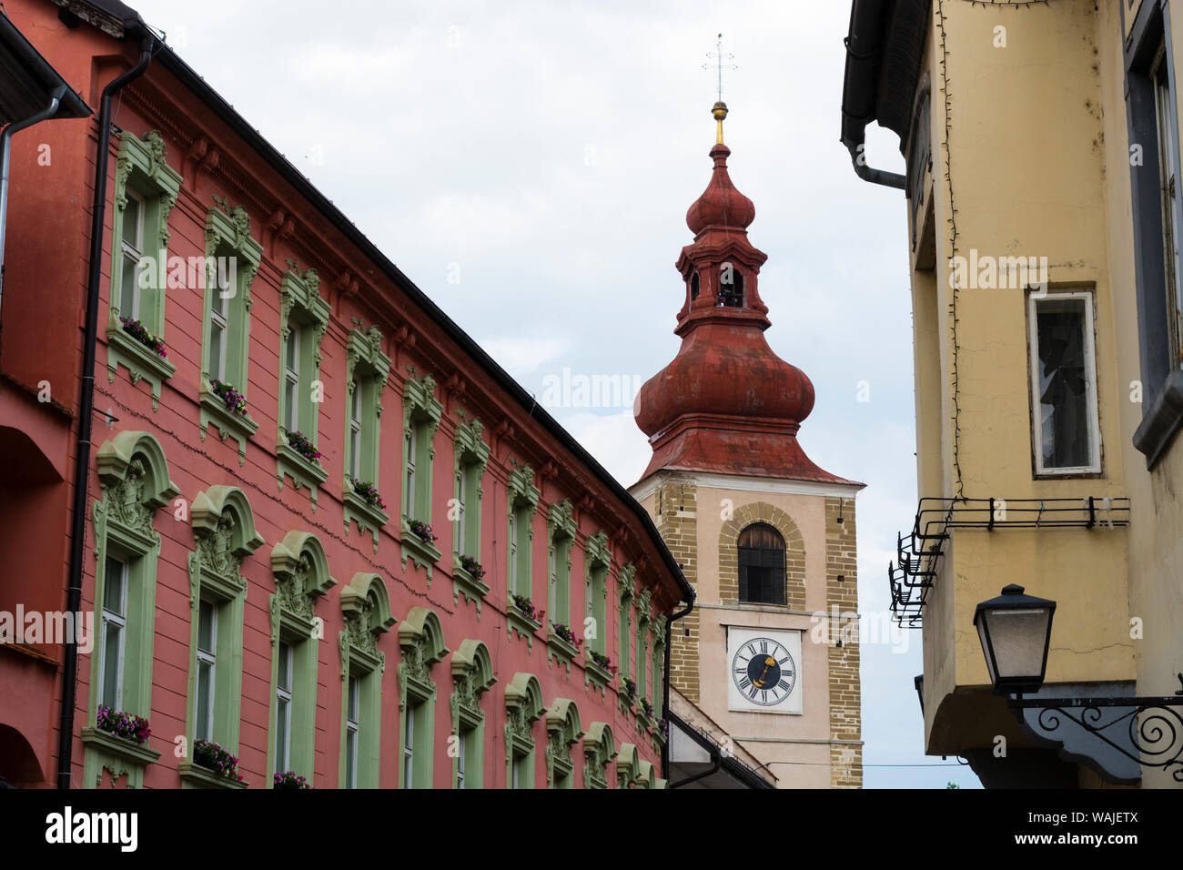 La torre della città, Ptuj, Slovenia. Foto Stock