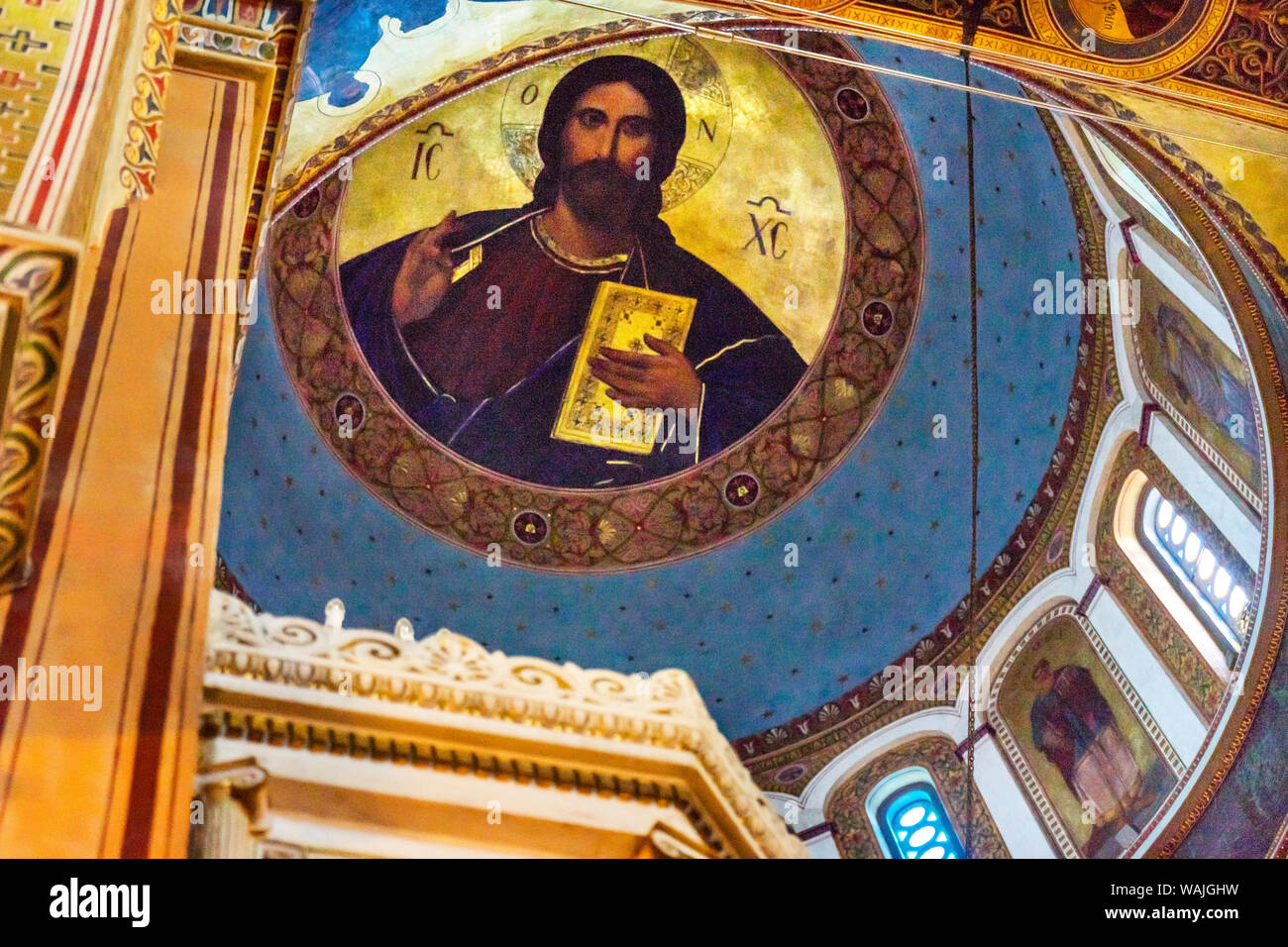 Metropolitan Cristo Basilica Cattedrale del Duomo, Atene, Grecia. Costruito nel 1842, la principale chiesa greco-ortodossa di Atene Foto Stock