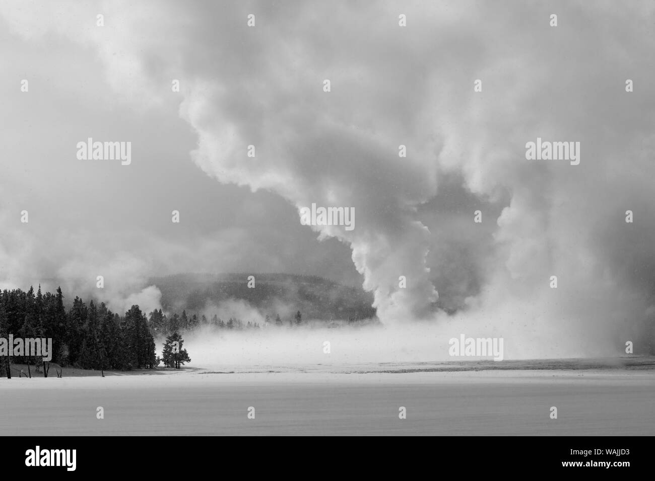 Paesaggio termale lungo il fiume Firehole Foto Stock