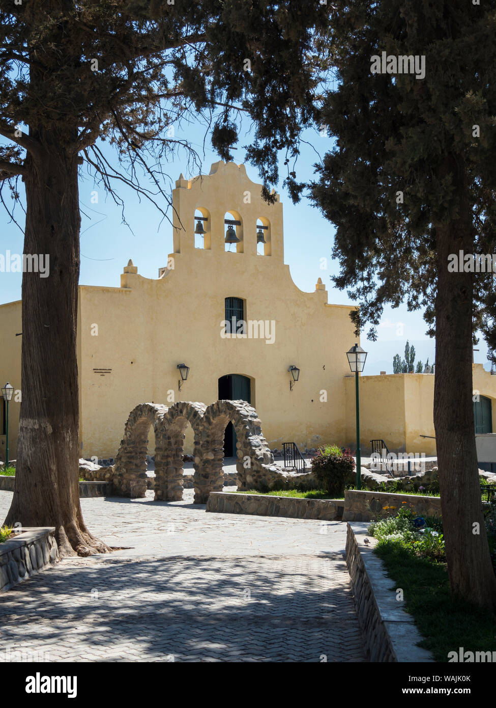 La Iglesia San Jose (costruito nel 1796). Piccola cittadina di Cachi in Valles regione calchaqui, Provincia di Salta, Argentina. Foto Stock