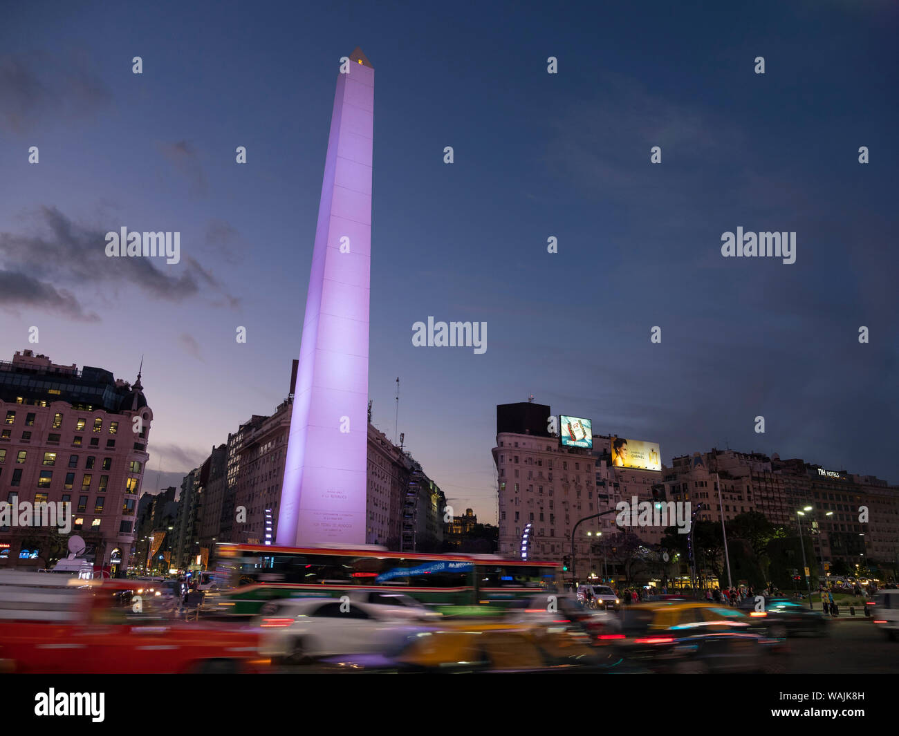 L'Obelisco di Buenos Aires, Plaza de la Republica. Buenos Aires, capitale dell'Argentina. Foto Stock