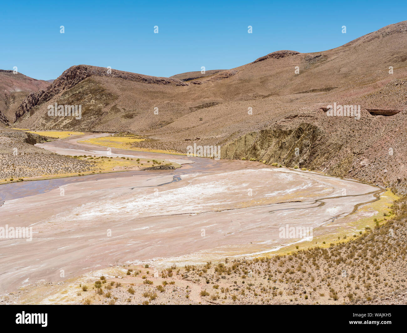 Paesaggio tra Salinas Grandes e Susuqes in Altiplano, Argentina. Foto Stock