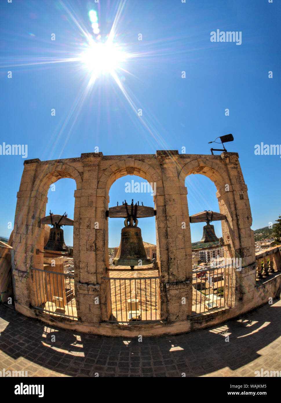 L'Italia, sicilia, Noto. Bells affacciato sulla cattedrale barocca di San Nicolo Foto Stock