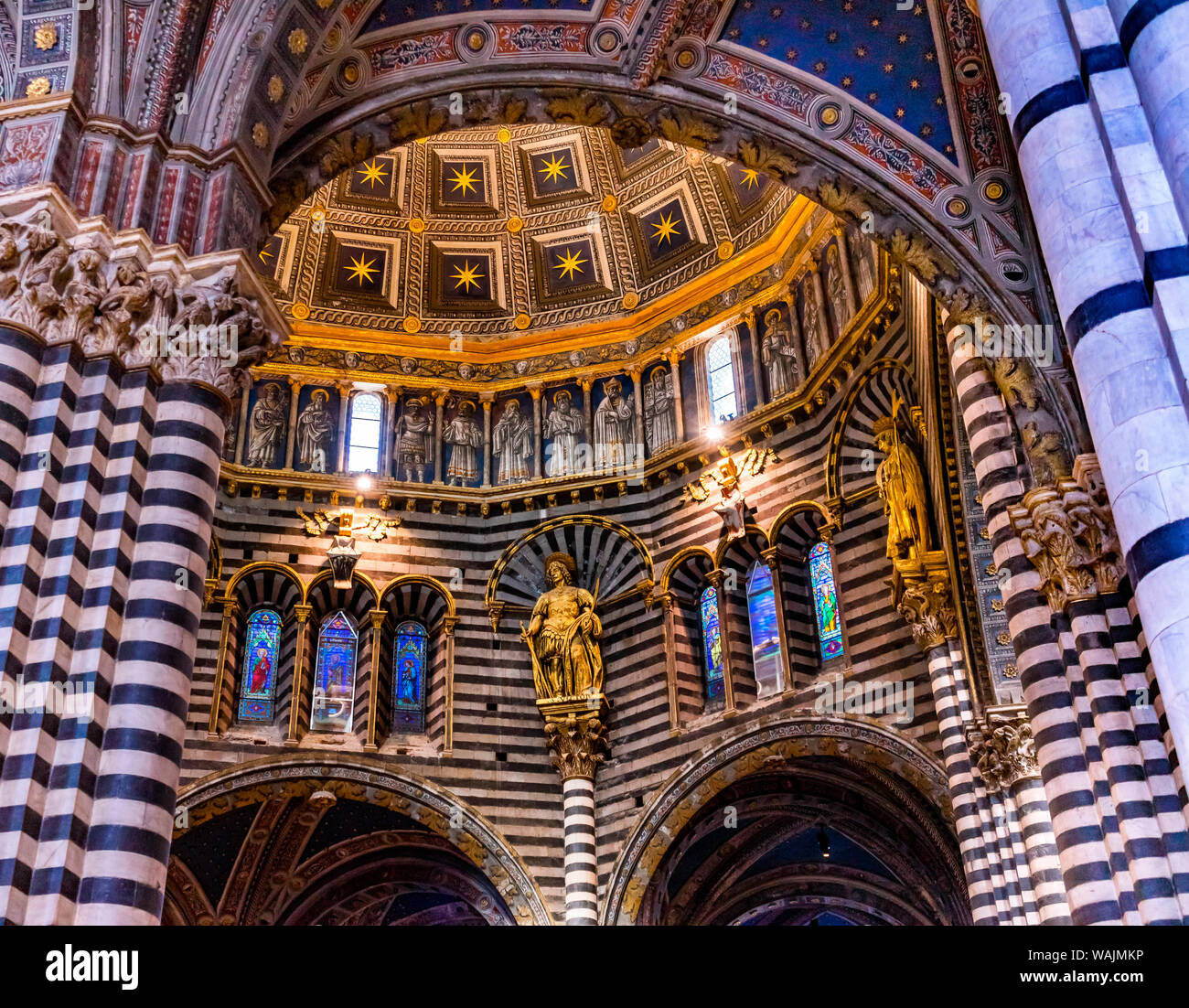 Interno della cattedrale, Siena, Italia. Cattedrale completata dal 1215 al 1263. Foto Stock