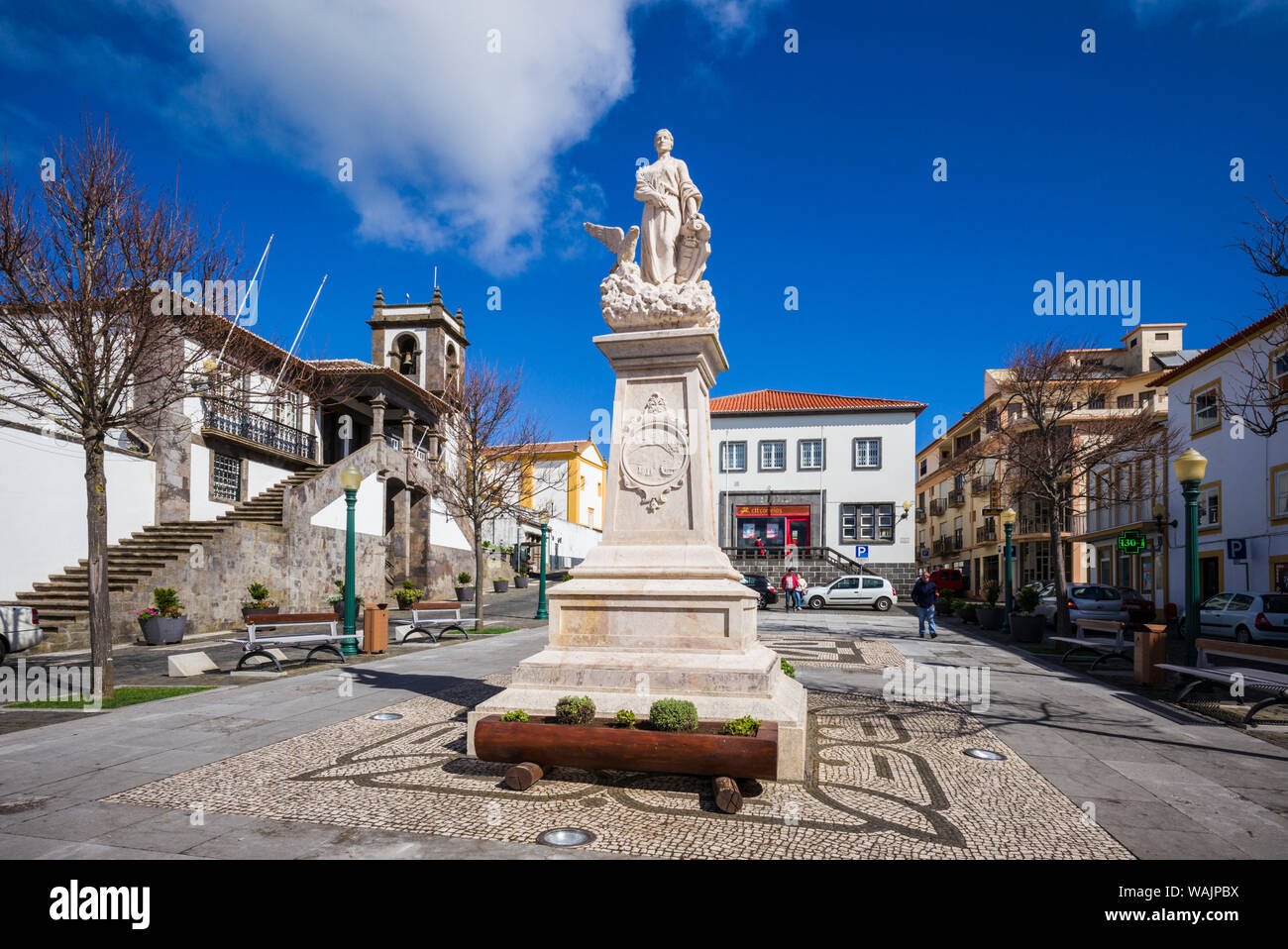 Portogallo Azzorre, l'isola di Terceira, Praia da Vitoria. Piazza del Municipio Foto Stock