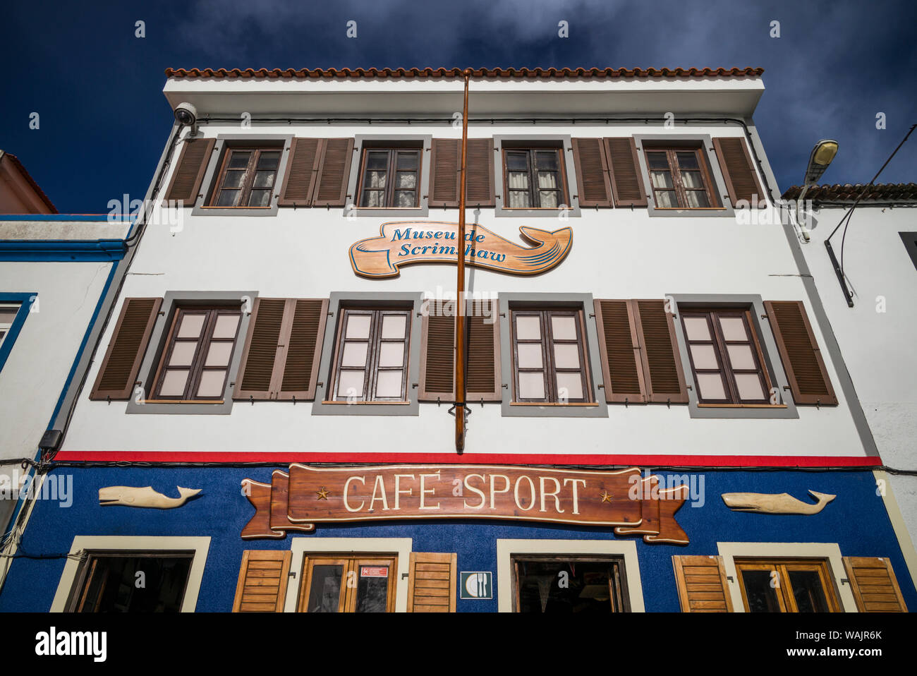 Portogallo Azzorre, l'isola di Faial, Horta. Peter Cafe Sport, marinai famosi bar e ristorante Foto Stock
