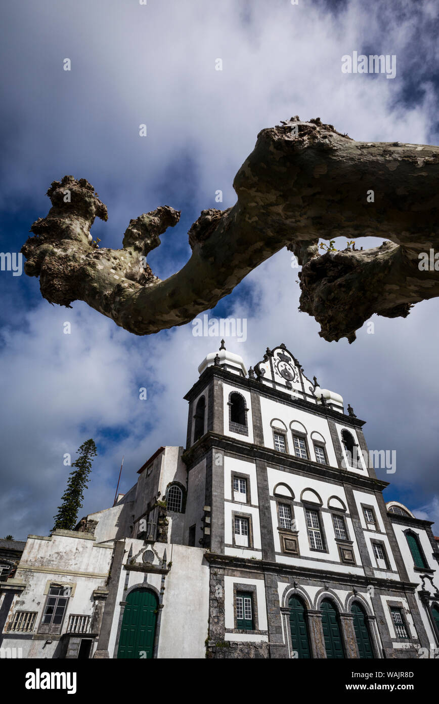 Portogallo Azzorre, l'isola di Faial, Horta. Igreja de Nossa Senhora do Carmo chiesa esterno Foto Stock