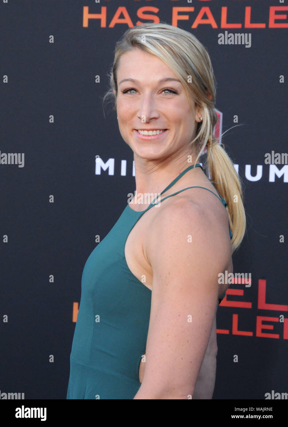 Los Angeles, California, Stati Uniti d'America 20 agosto 2019 personalità televisiva/stuntwoman Jessie Graff assiste la Lionsgate' 'Angelo Caduto' Los Angeles Premiere sul 20 agosto 2019 al Regency Village Theatre di Los Angeles, California, USA. Foto di Barry re/Alamy Live News Foto Stock