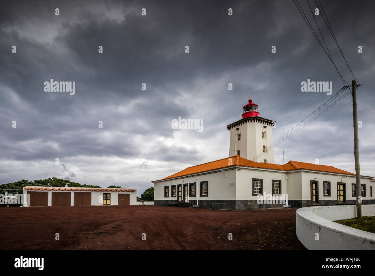 Portogallo Azzorre, isola Pico, Manhenha. Ponta da Ilha faro Foto Stock