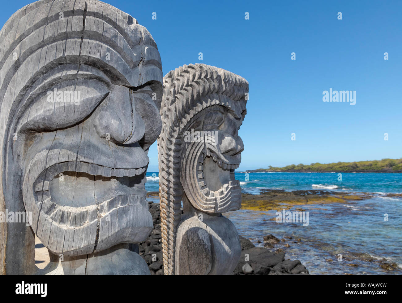 Pu'uhonua O Honaunau National Historic Park, Big Island delle Hawaii, Foto Stock