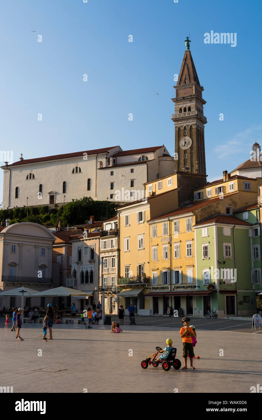 Tartini Square, pirano, Slovenia. Foto Stock