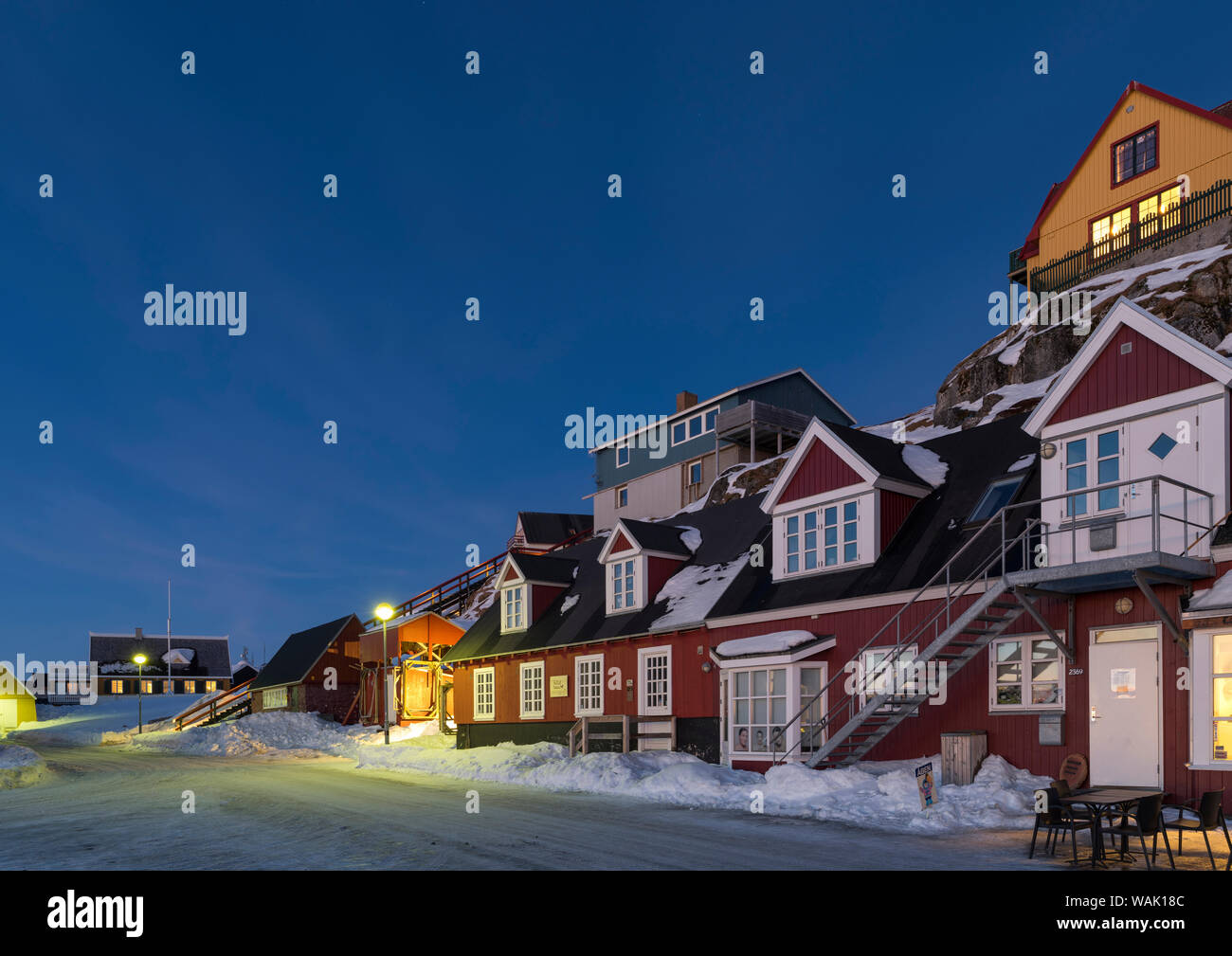 La città vecchia, Nuuk, capitale della Groenlandia. (Solo uso editoriale) Foto Stock