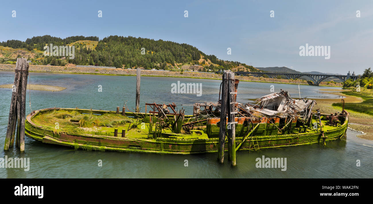 Nave a terra, Maria D. Hume, Gold Beach, Oregon Coast Foto Stock