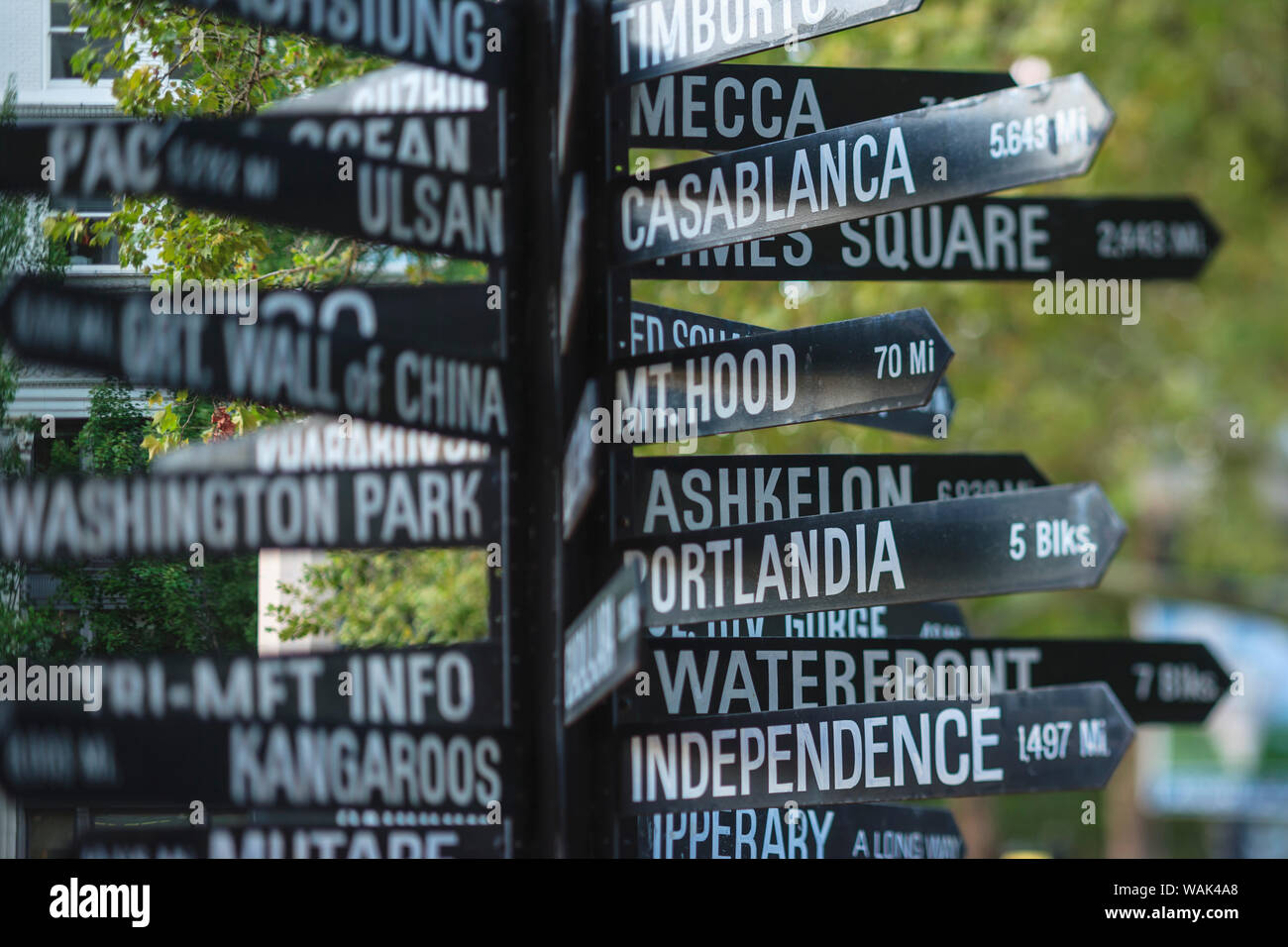 Sezione storica del centro cittadino di Portland vicino Pioneer Square, Oregon, Stati Uniti d'America Foto Stock