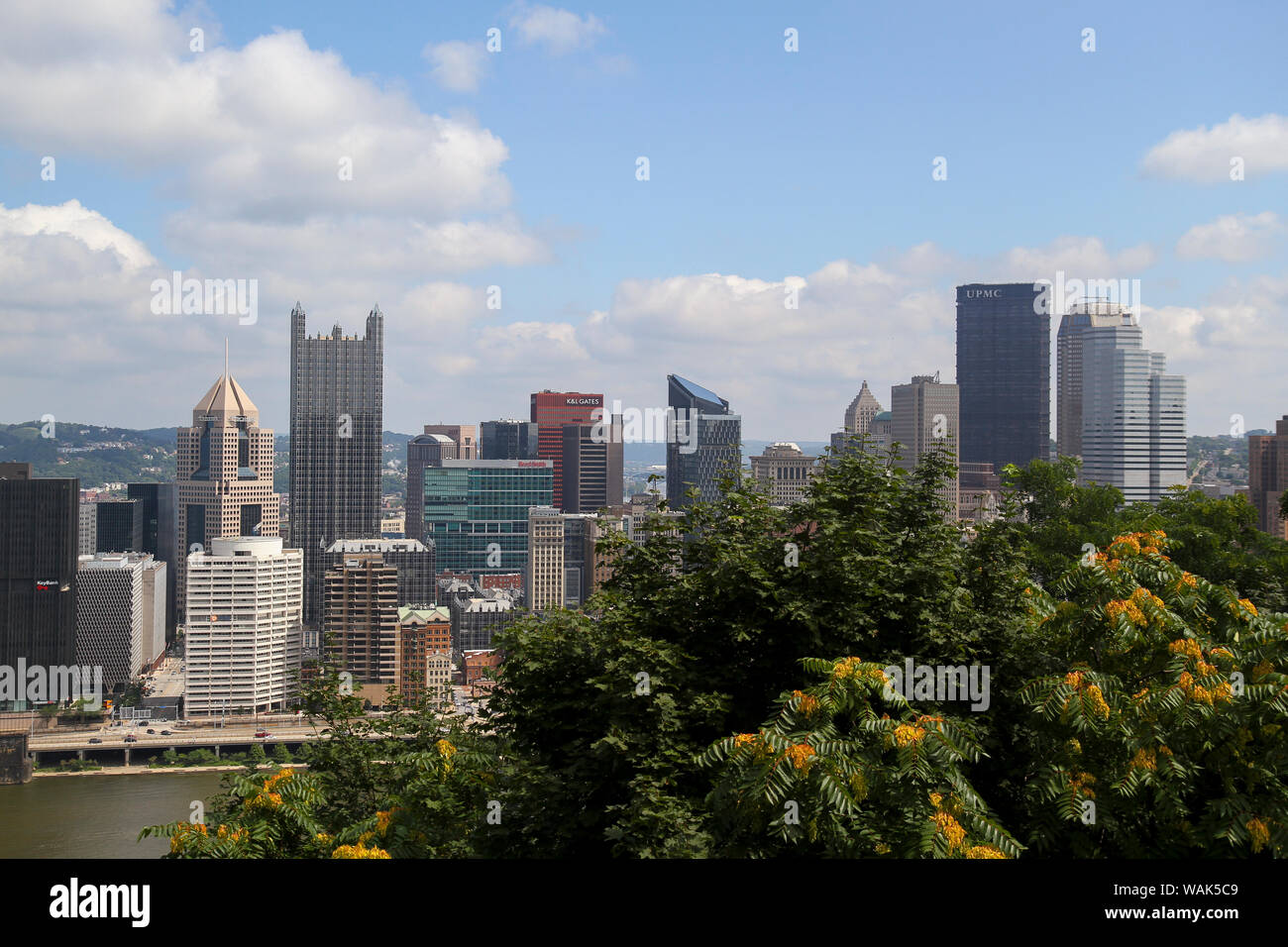 Vista dal Monte Washington, Pittsburgh, Pennsylvania, STATI UNITI D'AMERICA Foto Stock