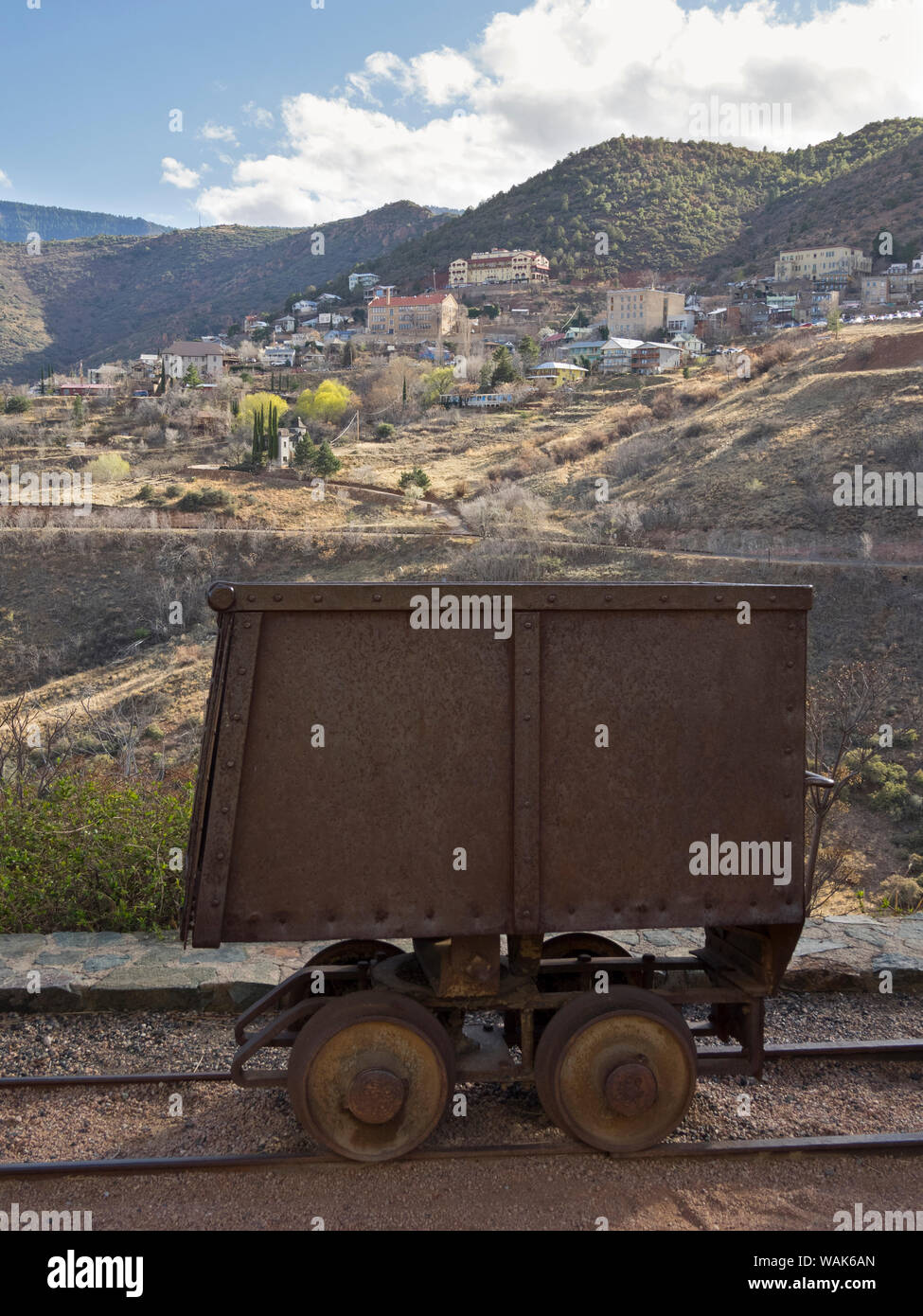 Stati Uniti d'America, Arizona, Girolamo, Jerome State Historic Park. Dedicato al rame storia mineraria della zona, vecchio supporto minerale Foto Stock