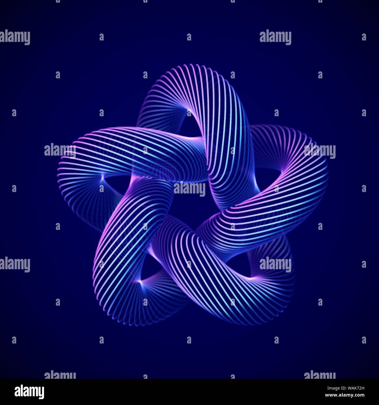 Sfondo creativo astratto 3D o elemento decorativo. Stella geometrica astratta. Illustrazione Vettoriale