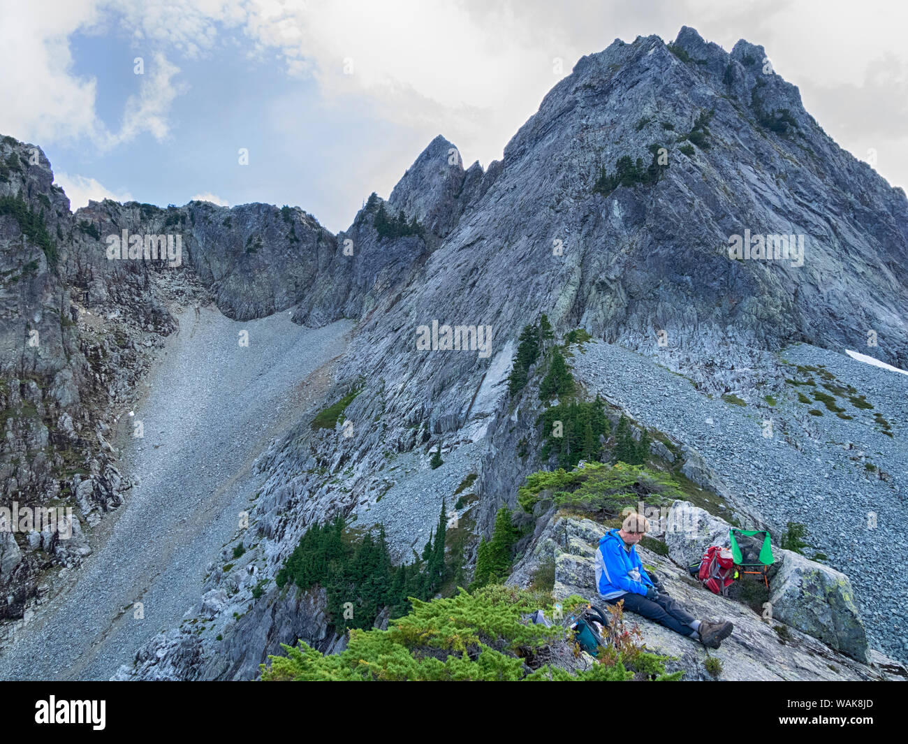 Stati Uniti d'America, nello Stato di Washington. Alpine Lakes Wilderness, Central Cascades, Sedia Peak Foto Stock