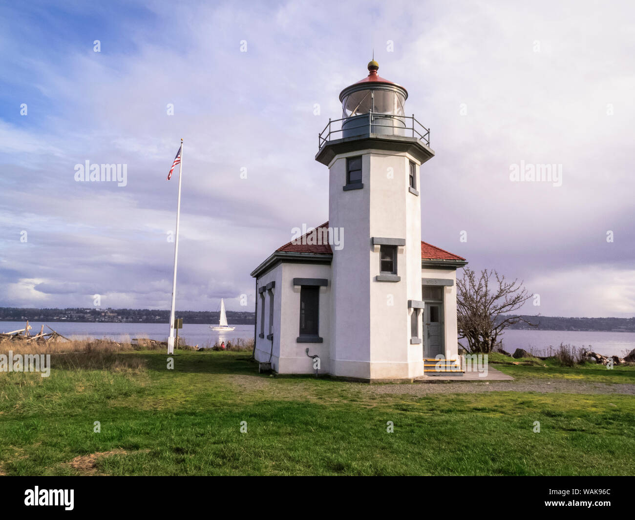 Punto Faro Robinson, Maury Island, nei pressi di Seattle, nello Stato di Washington, USA Foto Stock