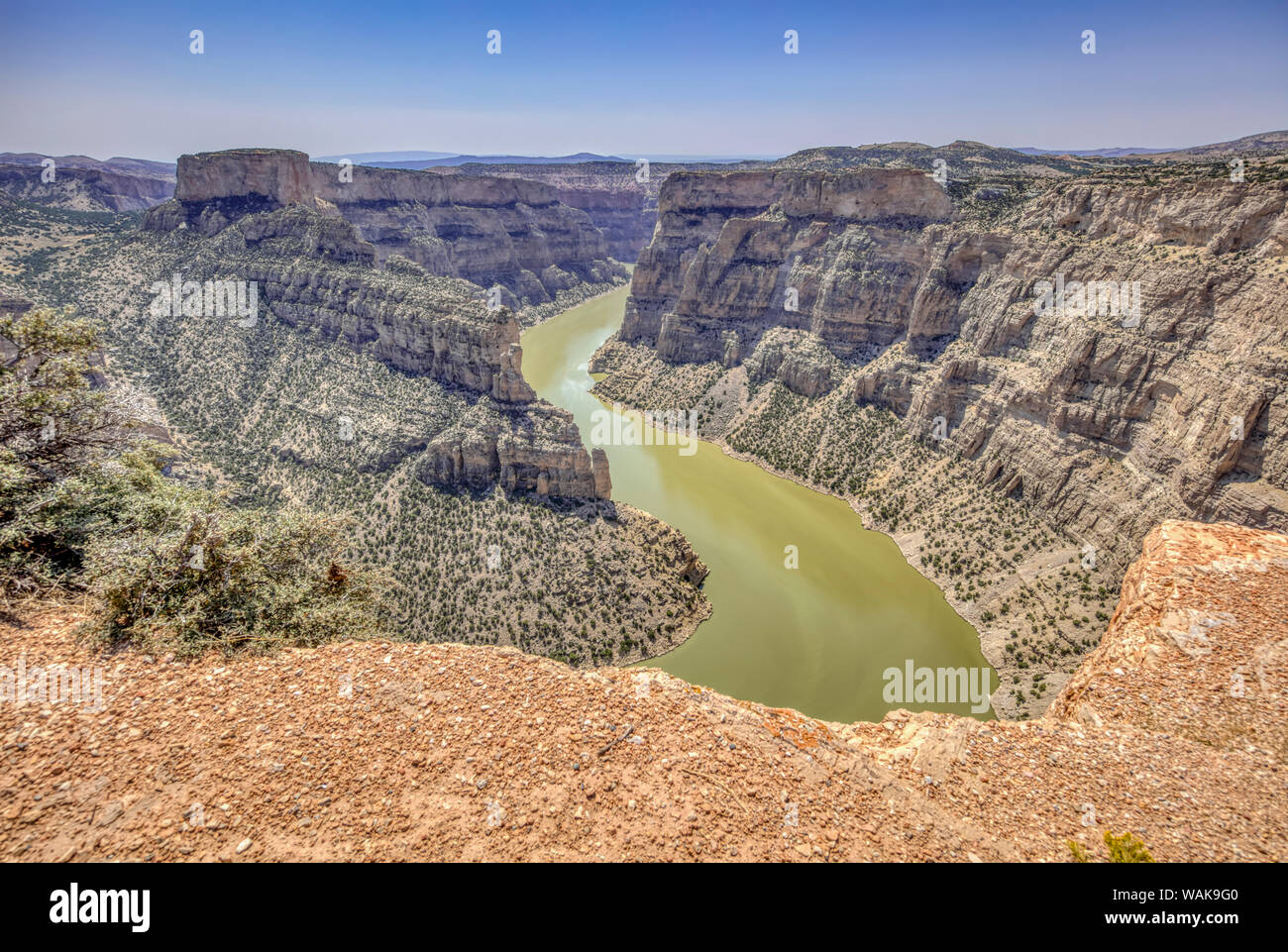Stati Uniti d'America, Wyoming Big Horn Canyon National Recreation Area. Paesaggio con Big Horn River. Credito come: Fred Signore Jaynes / Galleria / DanitaDelimont.com Foto Stock