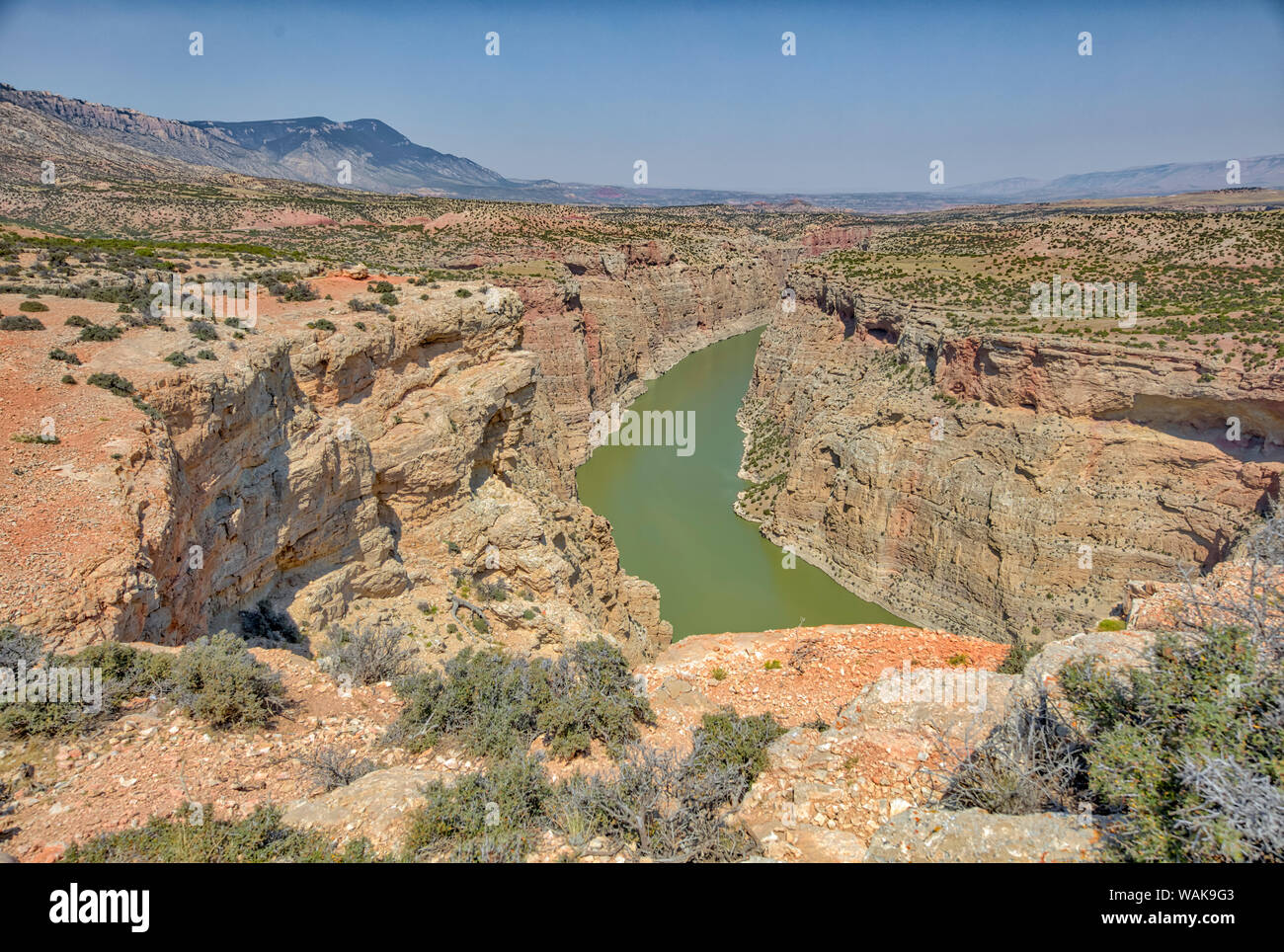 Stati Uniti d'America, Wyoming Big Horn Canyon National Recreation Area. Paesaggio con Big Horn River. Credito come: Fred Signore Jaynes / Galleria / DanitaDelimont.com Foto Stock