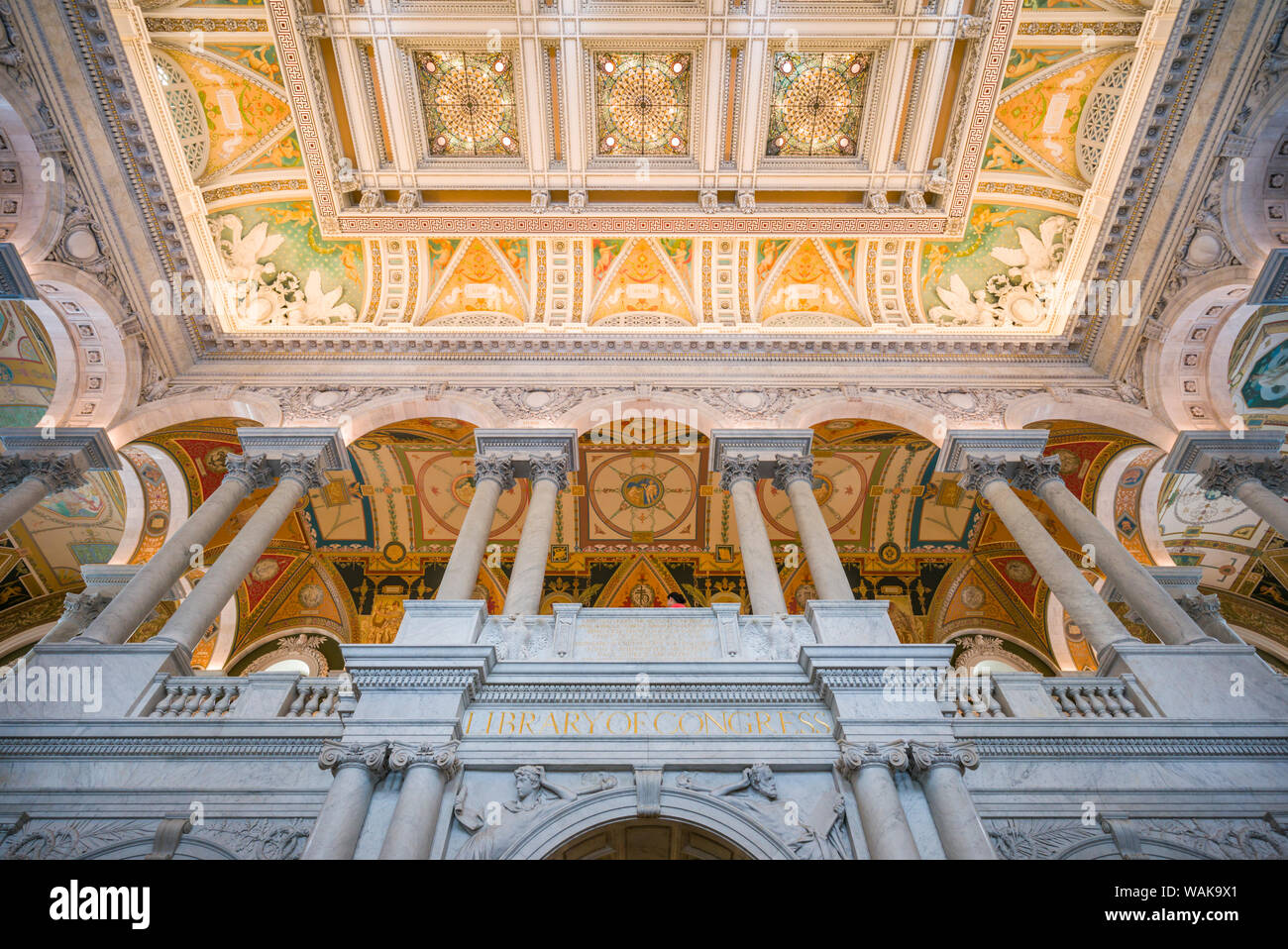 Stati Uniti d'America, Washington D.C. La Biblioteca del Congresso, Thomas Jefferson Building Interior Foto Stock