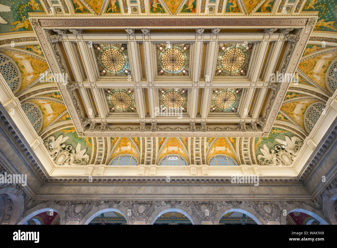 Stati Uniti d'America, Washington D.C. La Biblioteca del Congresso, Thomas Jefferson Building Interior Foto Stock