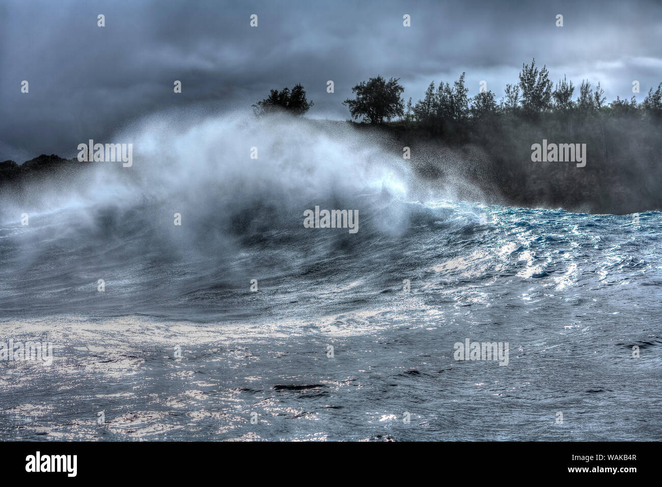Giant Wave rottura vicino "ganasce" North Shore di Maui, Hawaii, STATI UNITI D'AMERICA Foto Stock