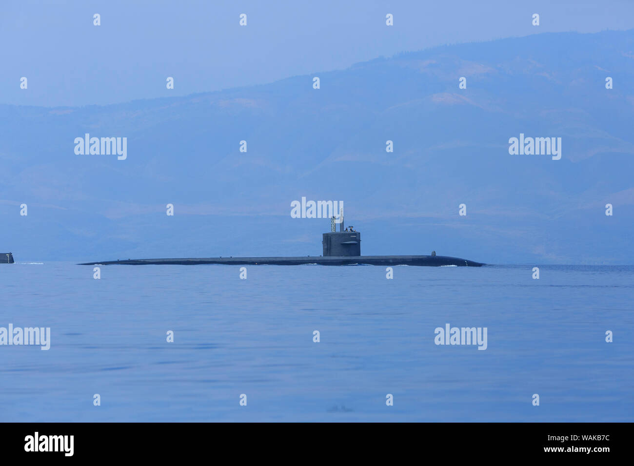 American sommergibile nucleare off South Shore di Lanai, Hawaii Foto Stock
