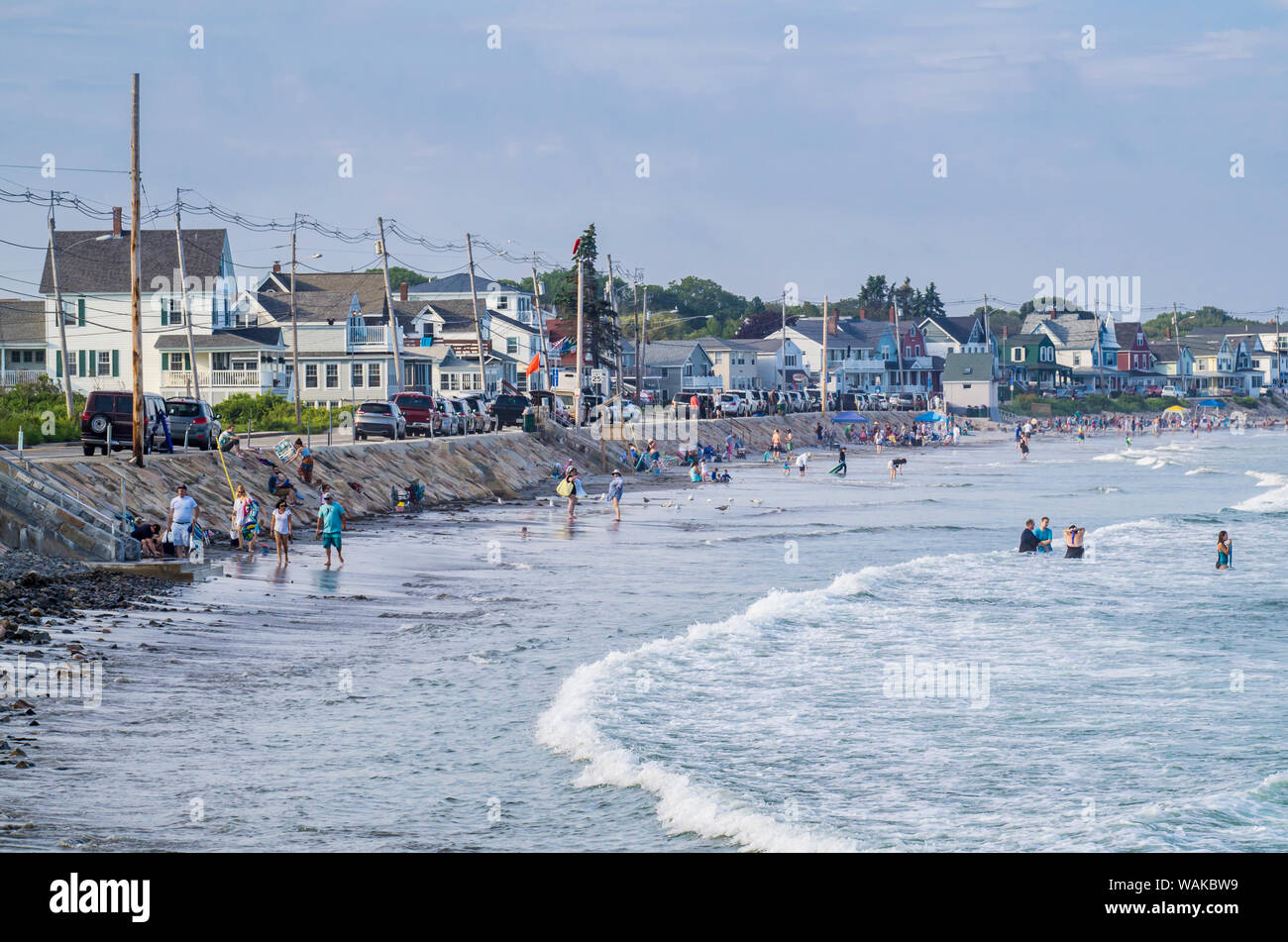 Stati Uniti d'America, Maine, York Beach. Vista mare in estate Foto Stock