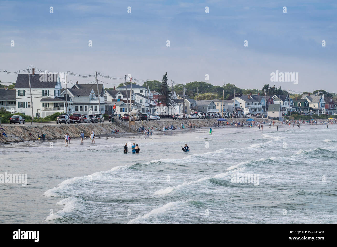 Stati Uniti d'America, Maine, York Beach. Vista mare in estate Foto Stock