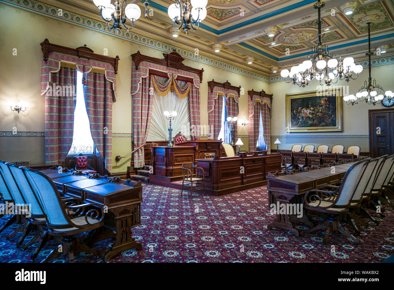 Stati Uniti d'America, Maryland, Annapolis. Maryland State House, vecchia casa di delegati della Camera Foto Stock