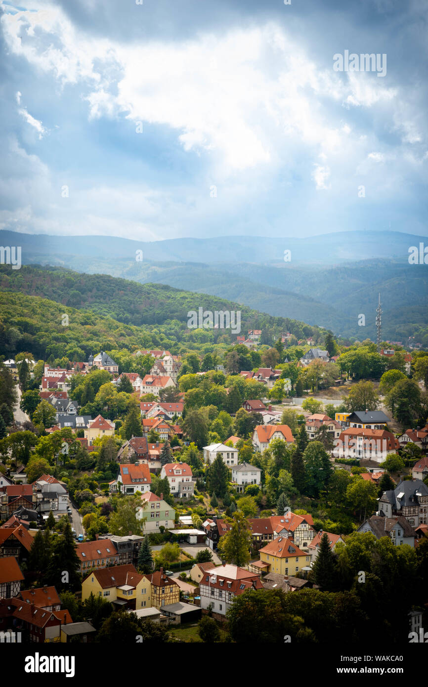 Bellissima vista sul Brocken montagne Foto Stock