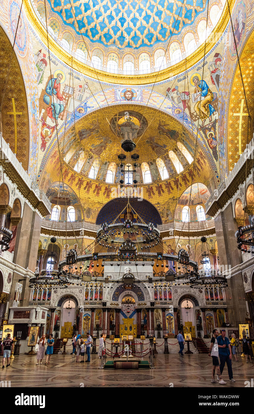 La Naval Cattedrale di San Nicola (Morskoy Nikolskiy Sobor) - Russo cattedrale ortodossa costruita nel 1903-1913 come la chiesa principale della Marina russa Foto Stock