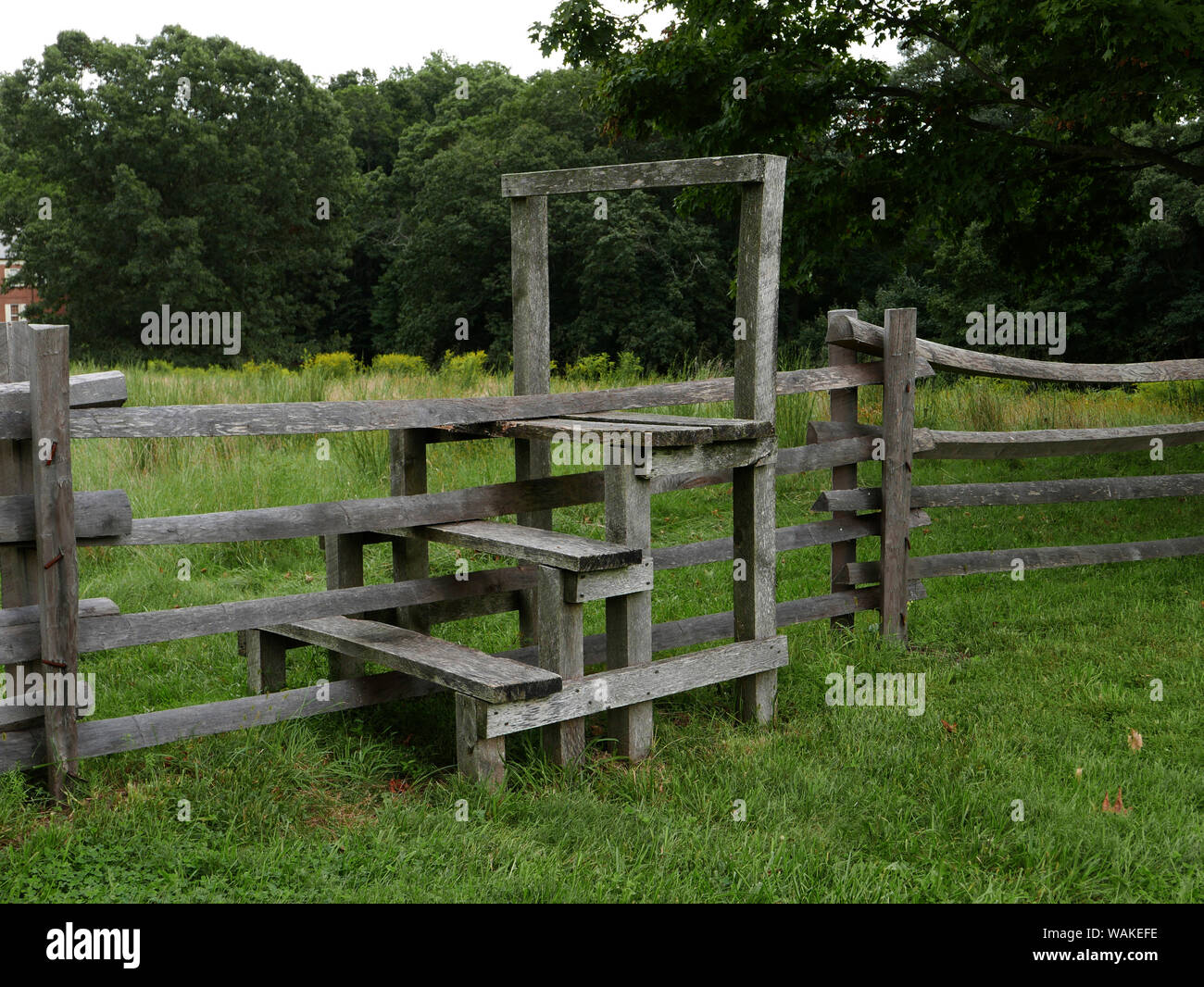 Settembre 21, 2018. Oyster Bay, New York, un montante verticale su una recinzione al Sagamore Hill, la casa di Theodore Roosevelt Foto Stock