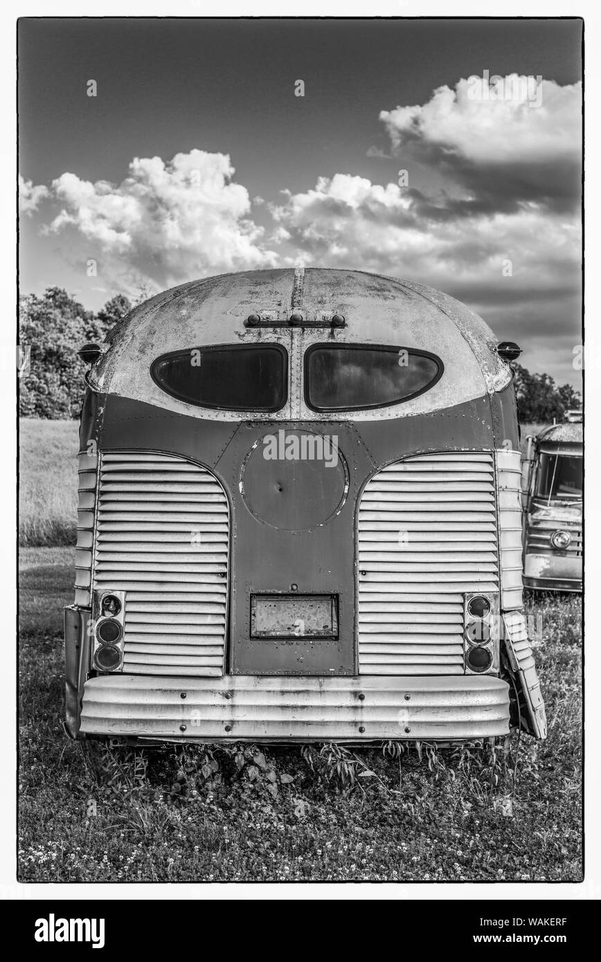 Stati Uniti d'America, New York, Trumansburg. bus di antiquariato Foto Stock
