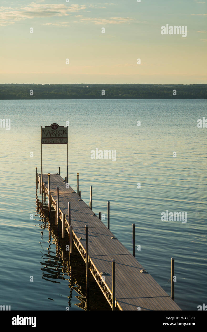 Stati Uniti d'America, New York, Romolo. Pier sul lago Cayuga Foto Stock