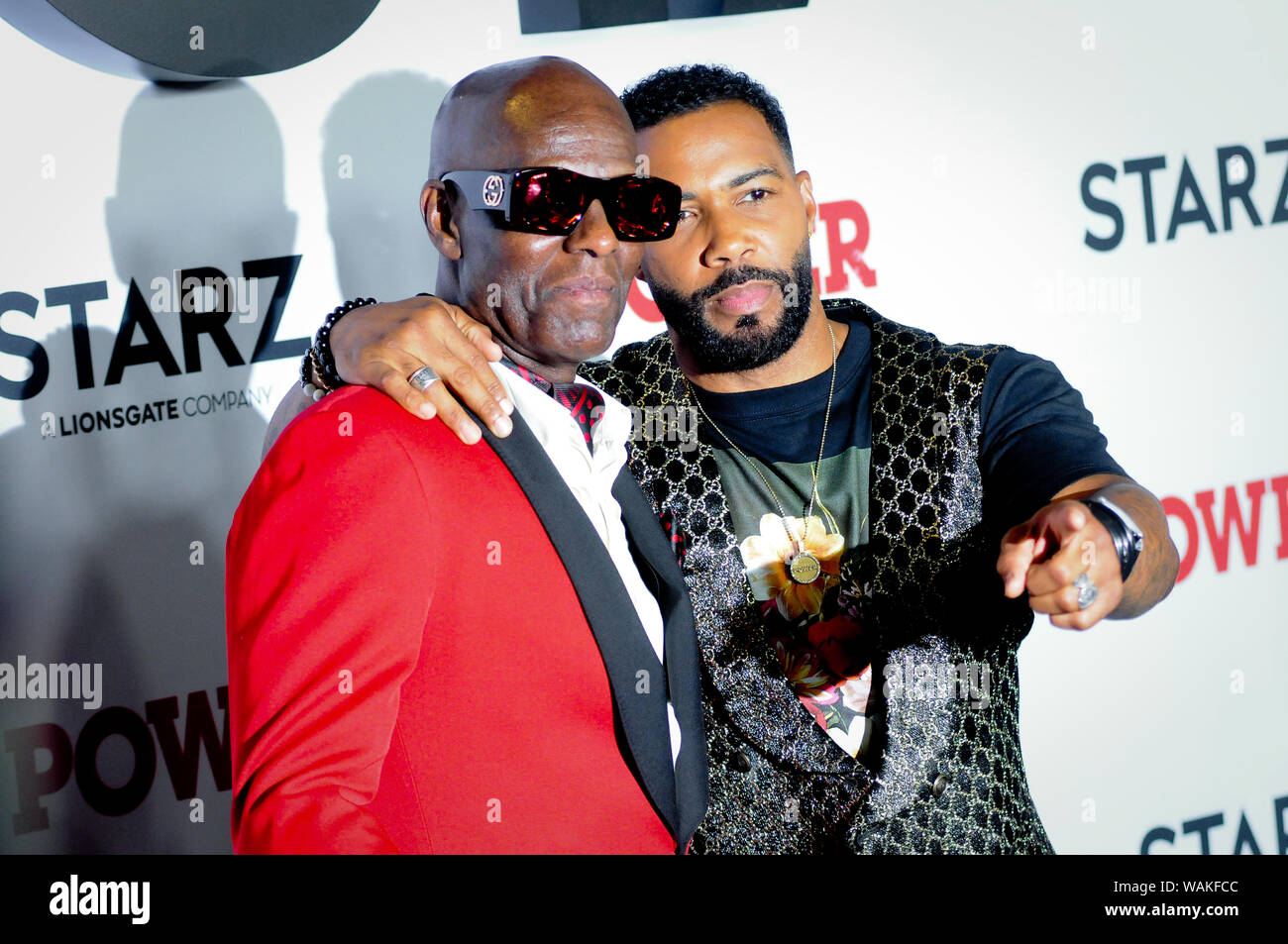 Dapper Dan (L) e Omari Hardwick frequentare la potenza finale di stagione Premiere detenute al Madison Square Garden di New York City. Foto Stock