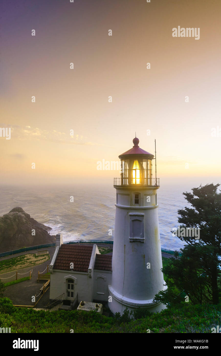 Heceta Head Lighthouse, Devil del gomito del parco statale, Oregon Coast Foto Stock