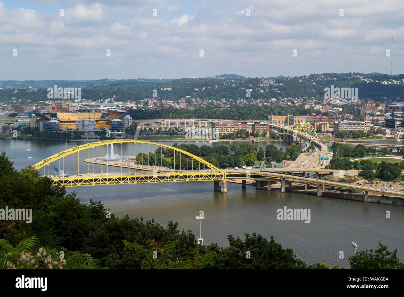 Fort Pitt Bridge, Pittsburgh, Pennsylvania, USA. Foto Stock