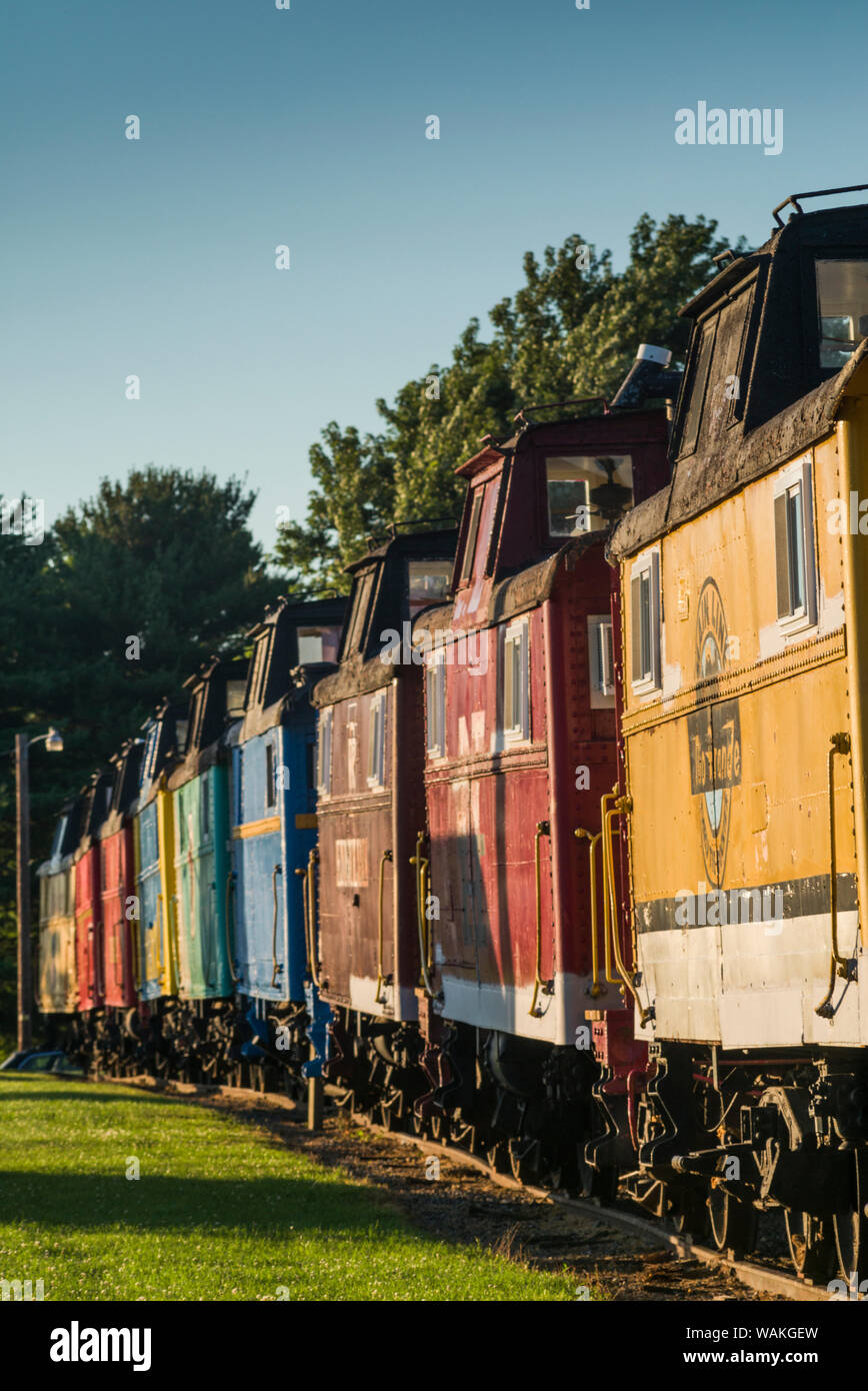 Stati Uniti d'America, Pennsylvania, Ronks. Red Caboose Motel, alloggio nella vecchia stazione cabooses Foto Stock