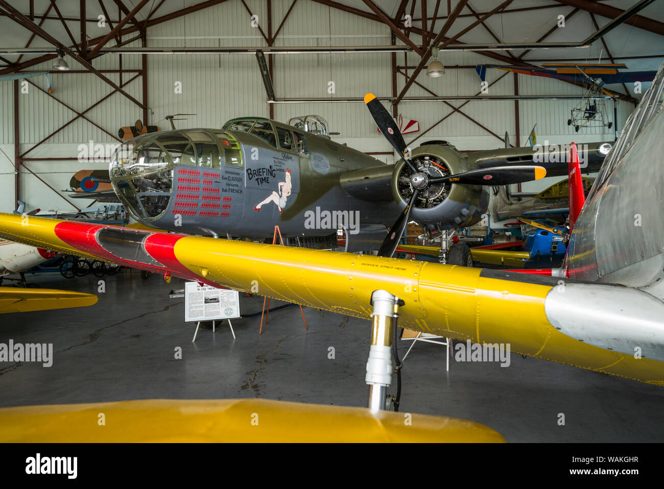 Stati Uniti d'America, Pennsylvania, lettura. Mid-Atlantic Air Museum, WW2-SER US Army Air Force B-25 bombardiere (solo uso editoriale) Foto Stock