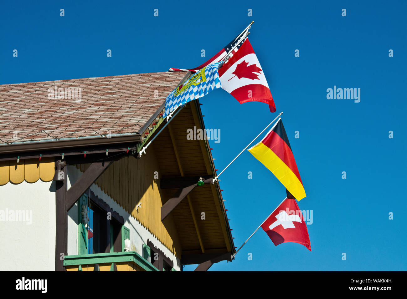 Leavenworth, villaggio bavarese, nello Stato di Washington, USA Foto Stock