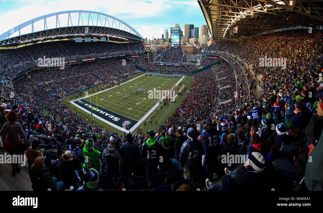 Seattle Seahawks gioco, secolo Link Field, Seattle, nello Stato di Washington, USA (solo uso editoriale) Foto Stock
