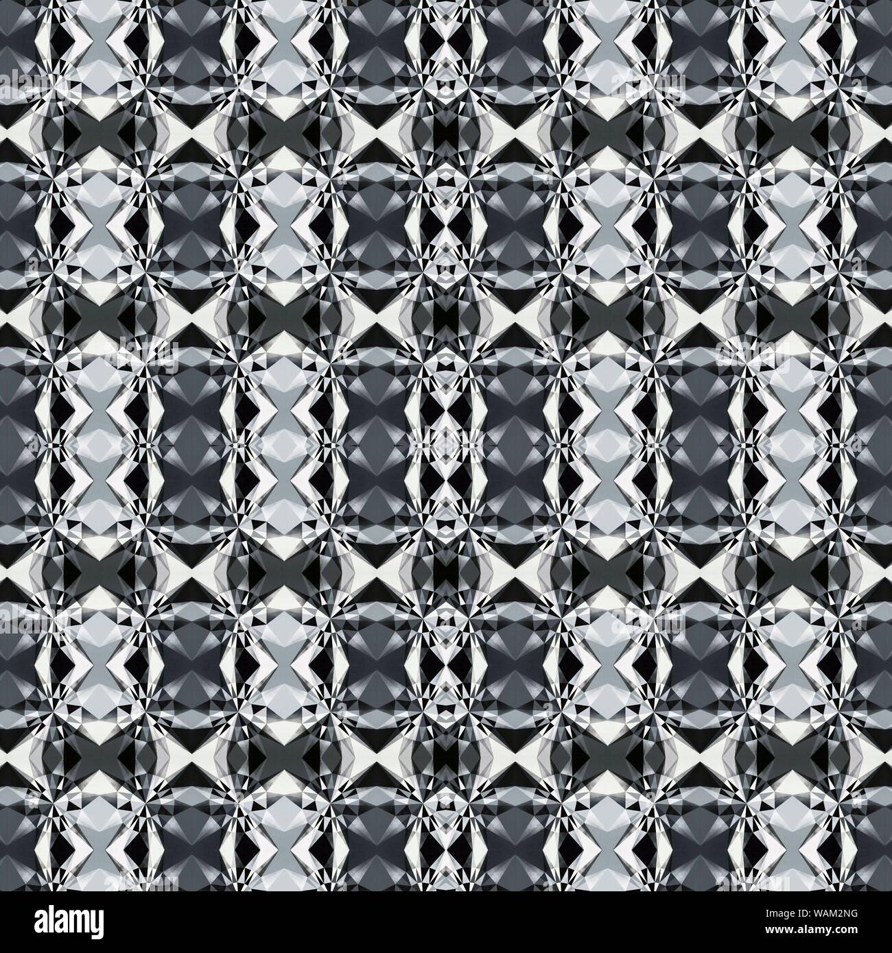 Abstract colorata esagonale geometrica quadrata seamless pattern caleidoscopio simmetrico di moda, design Foto Stock
