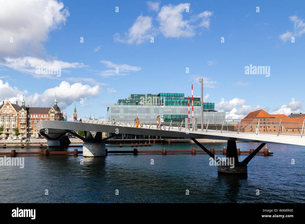 Moderno Ponte Lille Langebro a Copenhagen, Danimarca Foto Stock