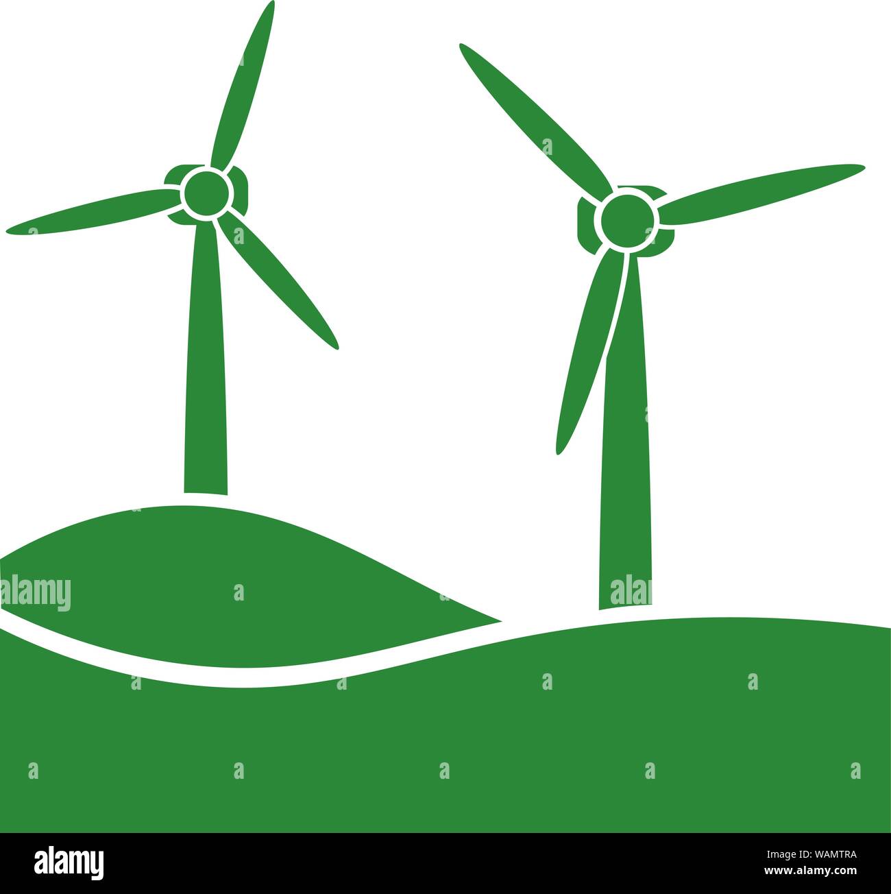 Turbina eolica, verde eco friendly power generation icona illustrazione vettoriale Illustrazione Vettoriale