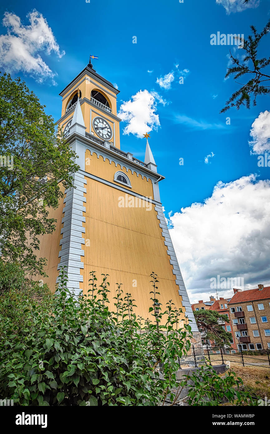 Il Admirality torre campanaria si trova nei pressi della piazza principale della città di Karlskrona, Svezia. Foto Stock