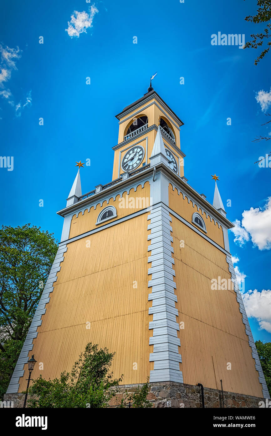 Il Admirality torre campanaria si trova nei pressi della piazza principale della città di Karlskrona, Svezia. Foto Stock