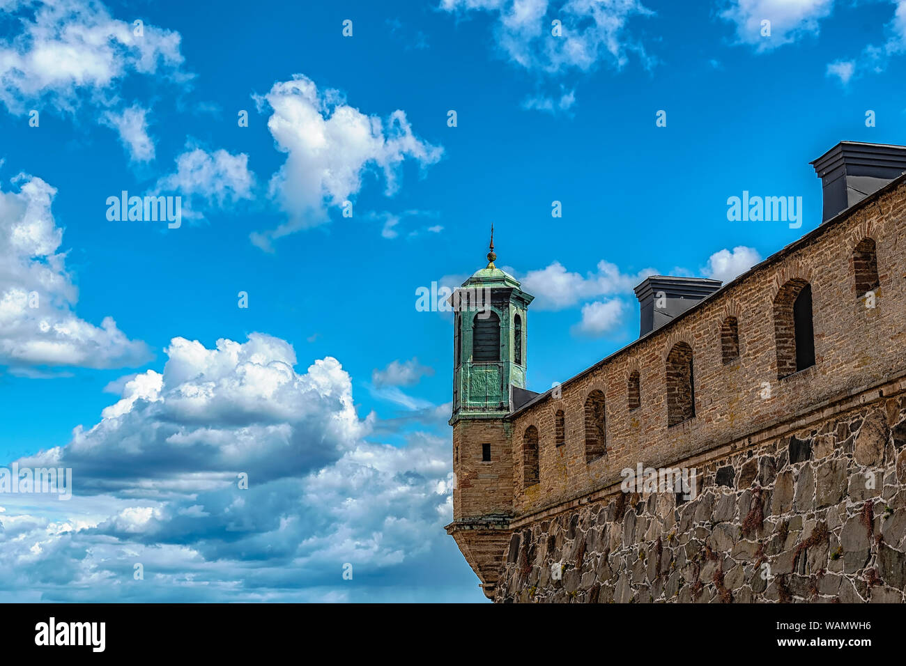 Il bastione di Aurora risalente agli inizi del XVIII secolo, ha un parapetto coperto con lacune. Il bastione giardino è spesso utilizzato per pres Foto Stock